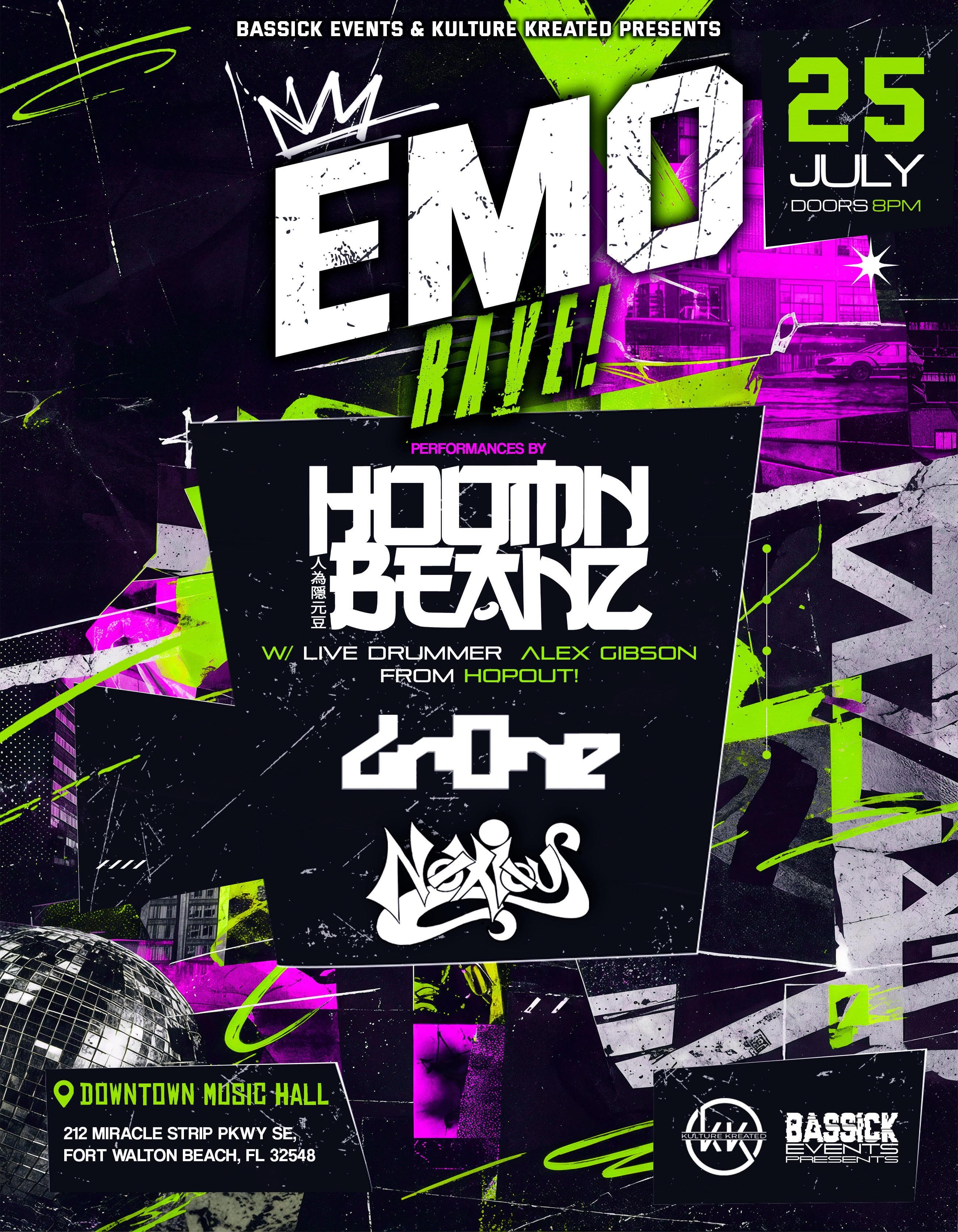 EMO Rave at Downtown Music Hall poster
